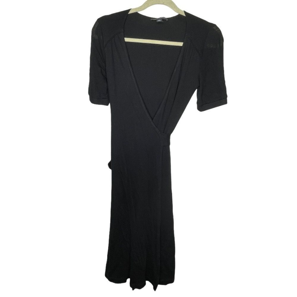 Banana Republic Wool Blend Wrap Dress Black